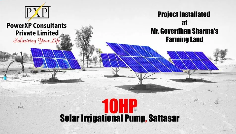 10 HP solar irrigation pump at Sattasar village, Bikaner