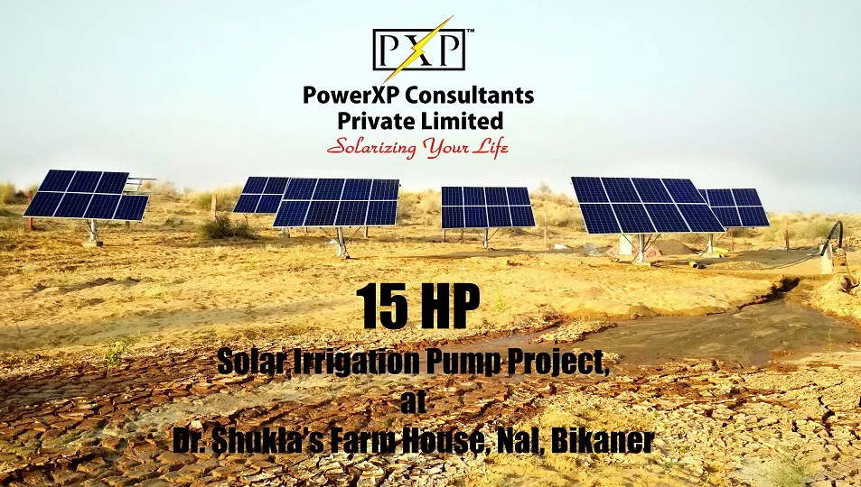 15 HP solar irrigation pump project at Nal, Bikaner