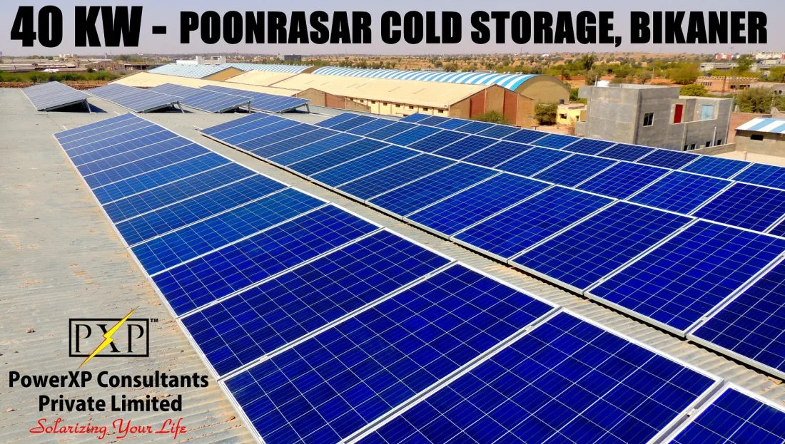 40 KW rooftop solar grid-tie project at Poonrasar Cold Storage, Bikaner