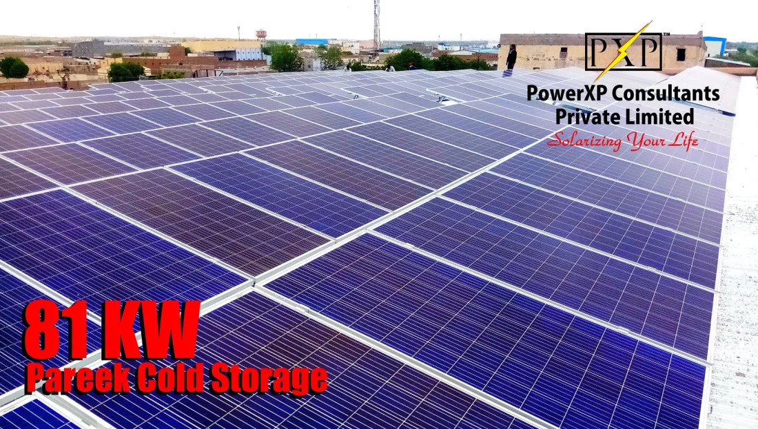 81 KW solar rooftop grid-tie project at Pareek Cold Storage, Bikaner