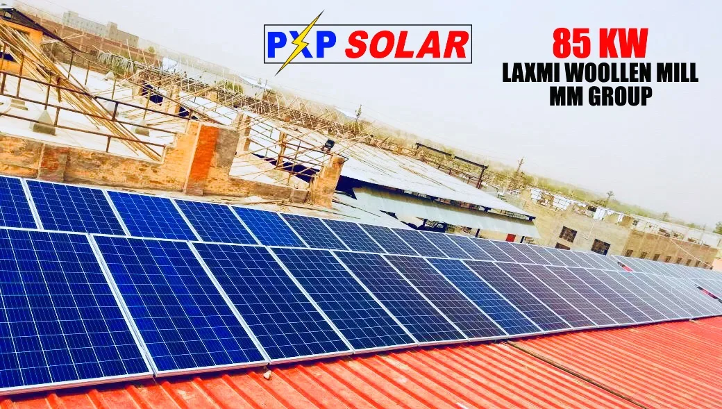 85 KW solar grid-tie project at Laxmi Woollen Mill, Bikaner